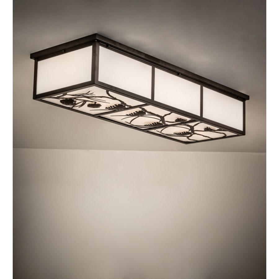 Meyda Tiffany Mountain Pine 6 Light 50" Wide Flush Mount Ceiling Fixture