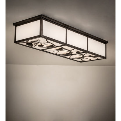 Meyda Tiffany Mountain Pine 6 Light 50" Wide Flush Mount Ceiling Fixture