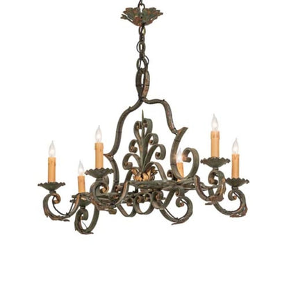 Meyda Tiffany Long Rosalie 6 Light 36" Wide Taper Candle Style Chandelier