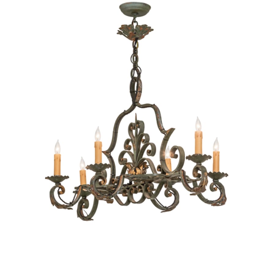 Meyda Tiffany Long Rosalie 6 Light 36" Wide Taper Candle Style Chandelier