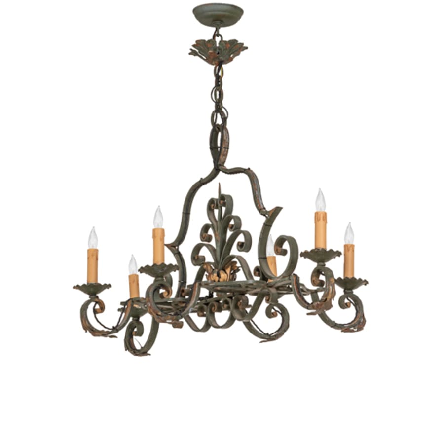 Meyda Tiffany Long Rosalie 6 Light 36" Wide Taper Candle Style Chandelier