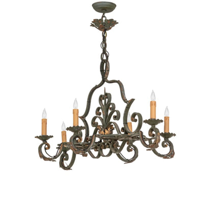 Meyda Tiffany Long Rosalie 6 Light 36" Wide Taper Candle Style Chandelier