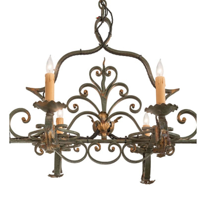 Meyda Tiffany Long Rosalie 6 Light 36" Wide Taper Candle Style Chandelier