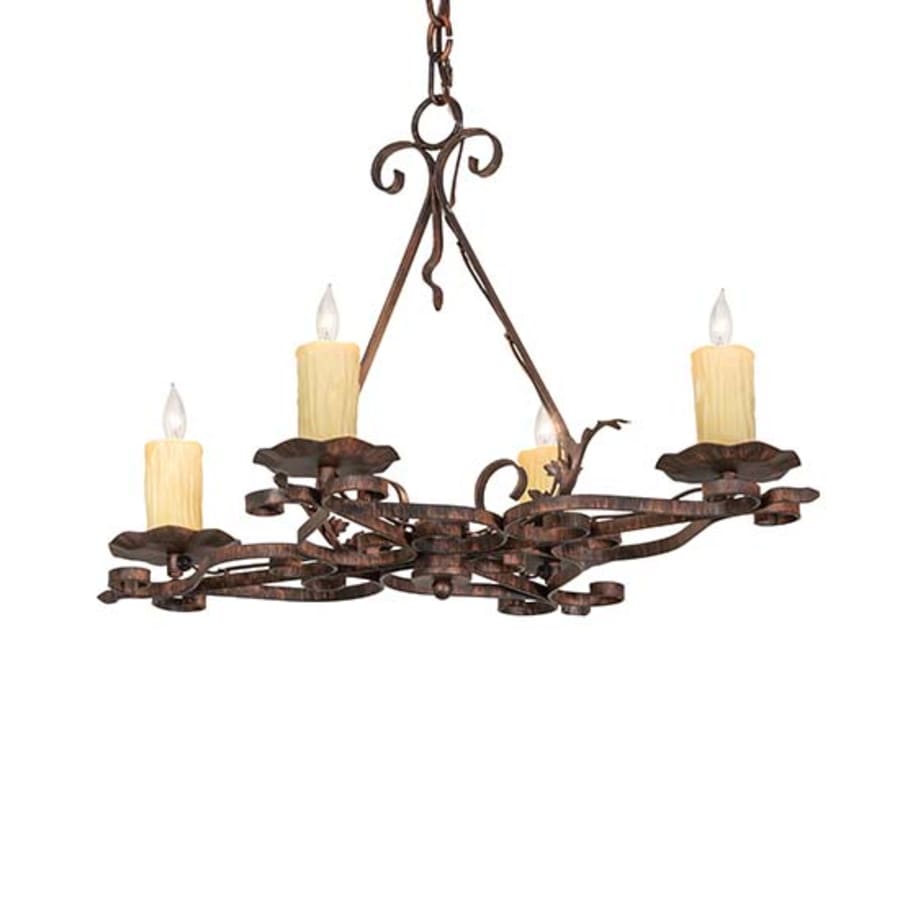 Meyda Tiffany Long Elianna 4 Light 22" Wide Taper Candle Style Chandelier