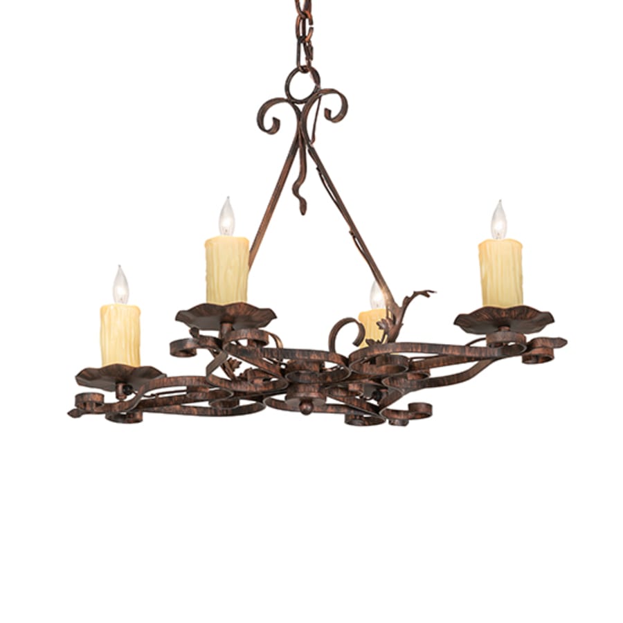 Meyda Tiffany Long Elianna 4 Light 22" Wide Taper Candle Style Chandelier