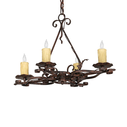 Meyda Tiffany Long Elianna 4 Light 22" Wide Taper Candle Style Chandelier