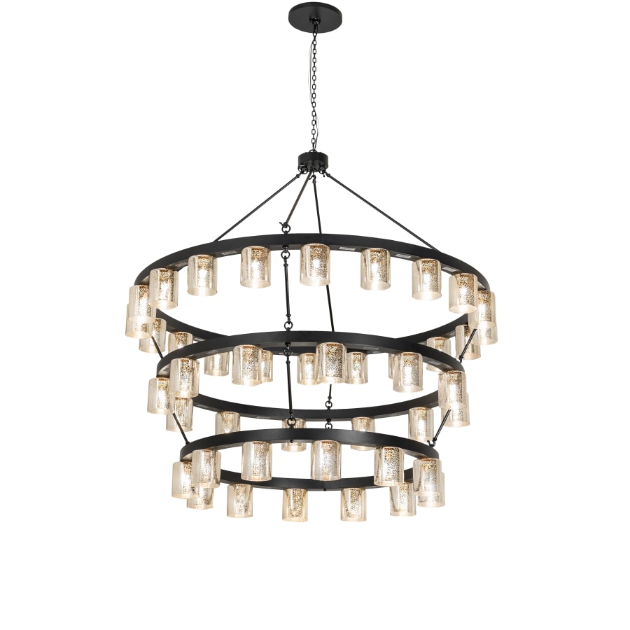 Meyda Tiffany Horizon 44 Light 70" Wide Ring Chandelier with Mercury Glass Shades