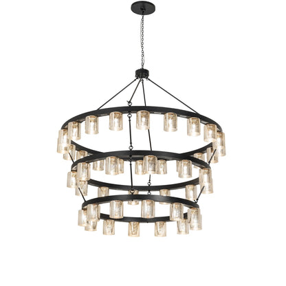 Meyda Tiffany Horizon 44 Light 70" Wide Ring Chandelier with Mercury Glass Shades