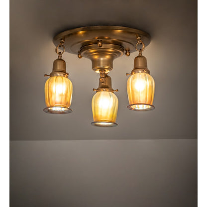 Meyda Tiffany Revival Favrile 3 Light 18" Wide Semi-Flush Ceiling Fixture