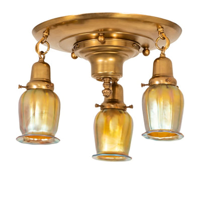 Meyda Tiffany Revival Favrile 3 Light 18" Wide Semi-Flush Ceiling Fixture