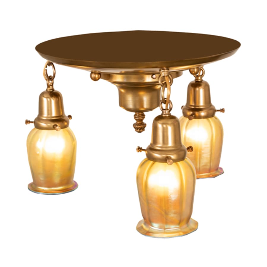 Meyda Tiffany Revival Favrile 3 Light 18" Wide Semi-Flush Ceiling Fixture