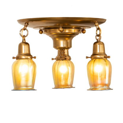 Meyda Tiffany Revival Favrile 3 Light 18" Wide Semi-Flush Ceiling Fixture