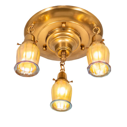 Meyda Tiffany Revival Favrile 3 Light 18" Wide Semi-Flush Ceiling Fixture