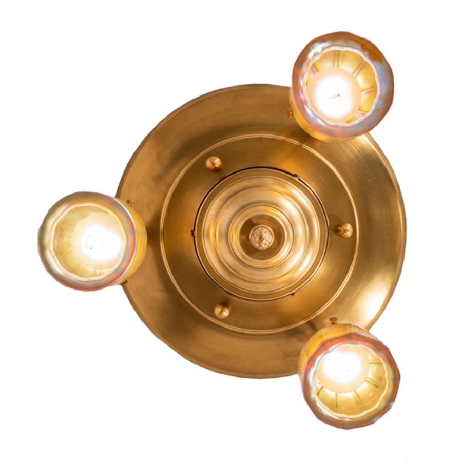 Meyda Tiffany Revival Favrile 3 Light 18" Wide Semi-Flush Ceiling Fixture