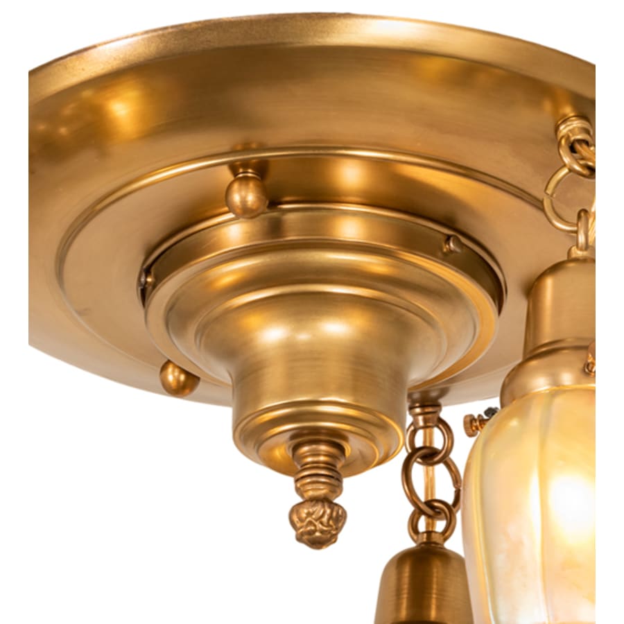 Meyda Tiffany Revival Favrile 3 Light 18" Wide Semi-Flush Ceiling Fixture