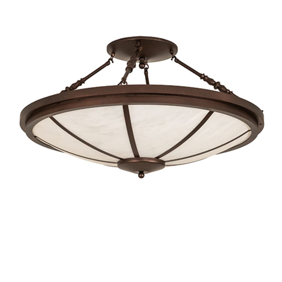 Meyda Tiffany Commerce 6 Light 36" Wide Semi-Flush Bowl Ceiling Fixture - Mahogany Bronze Finish
