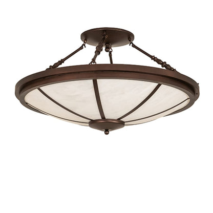 Meyda Tiffany Commerce 6 Light 36" Wide Semi-Flush Bowl Ceiling Fixture - Mahogany Bronze Finish