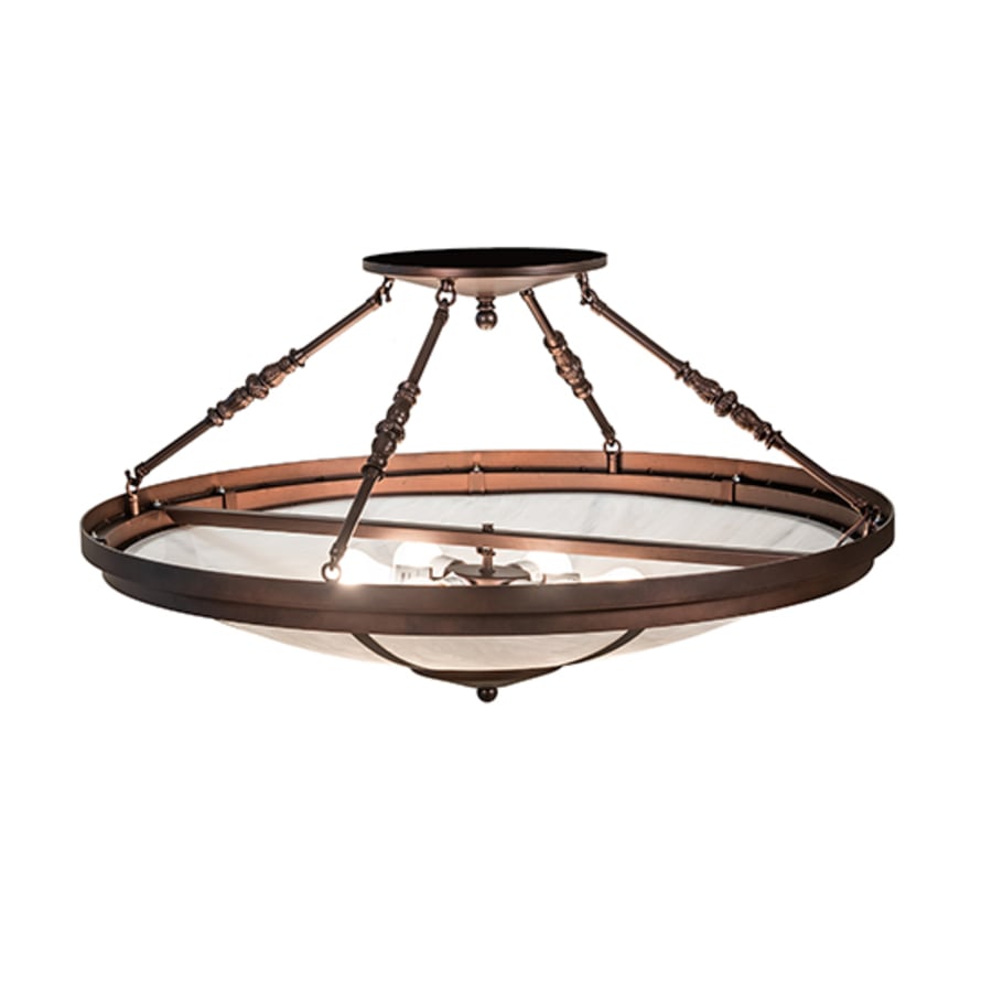 Meyda Tiffany Commerce 6 Light 36" Wide Semi-Flush Bowl Ceiling Fixture - Mahogany Bronze Finish