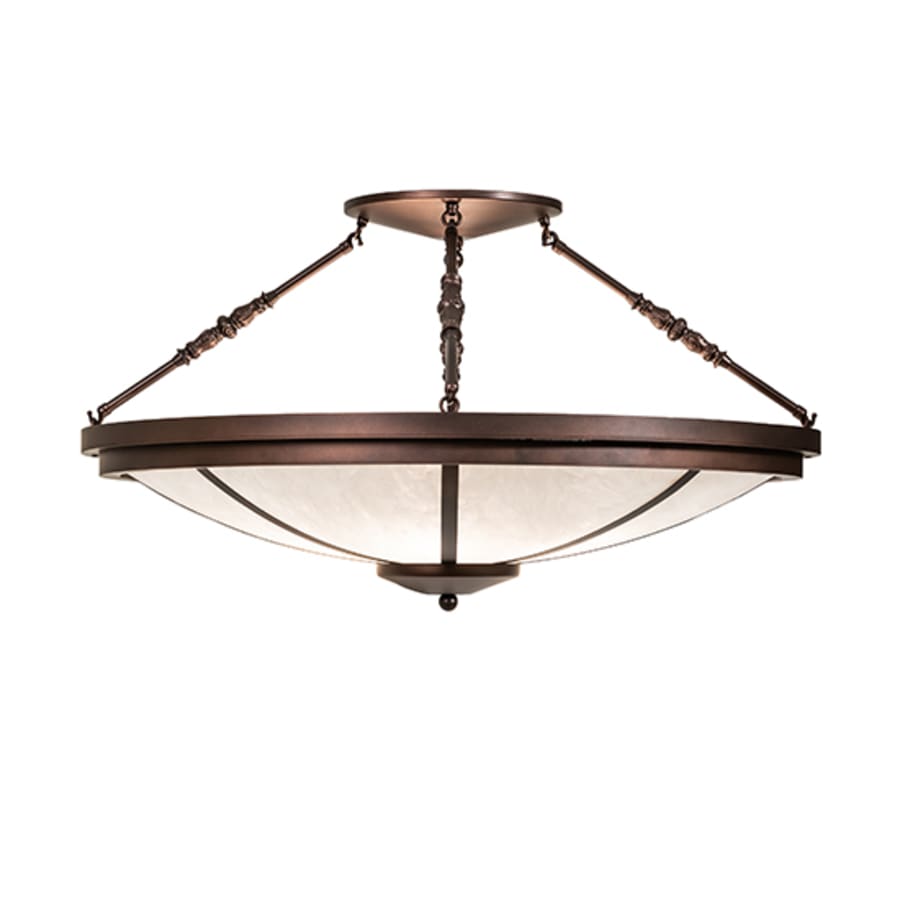 Meyda Tiffany Commerce 6 Light 36" Wide Semi-Flush Bowl Ceiling Fixture - Mahogany Bronze Finish