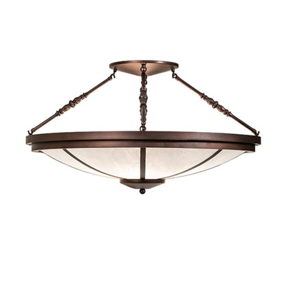Meyda Tiffany Commerce 6 Light 36" Wide Semi-Flush Bowl Ceiling Fixture - Mahogany Bronze Finish