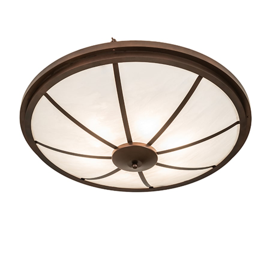 Meyda Tiffany Commerce 6 Light 36" Wide Semi-Flush Bowl Ceiling Fixture - Mahogany Bronze Finish