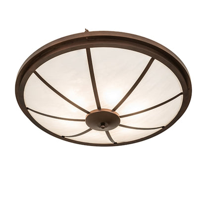 Meyda Tiffany Commerce 6 Light 36" Wide Semi-Flush Bowl Ceiling Fixture - Mahogany Bronze Finish