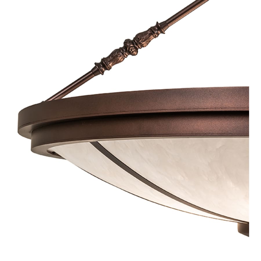 Meyda Tiffany Commerce 6 Light 36" Wide Semi-Flush Bowl Ceiling Fixture - Mahogany Bronze Finish