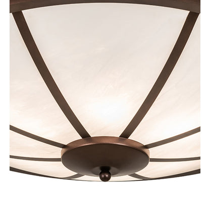 Meyda Tiffany Commerce 6 Light 36" Wide Semi-Flush Bowl Ceiling Fixture - Mahogany Bronze Finish