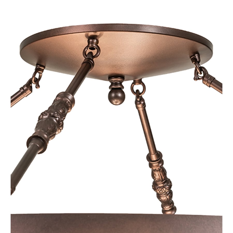 Meyda Tiffany Commerce 6 Light 36" Wide Semi-Flush Bowl Ceiling Fixture - Mahogany Bronze Finish