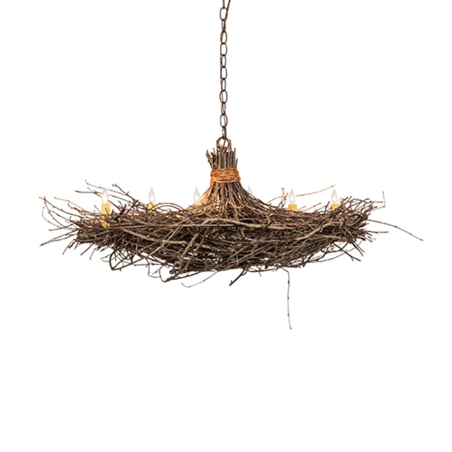 Meyda Tiffany Long Twigs 6 Light 18" Wide Taper Candle Pendant