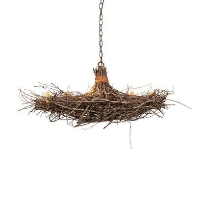 Meyda Tiffany Long Twigs 6 Light 18" Wide Taper Candle Pendant