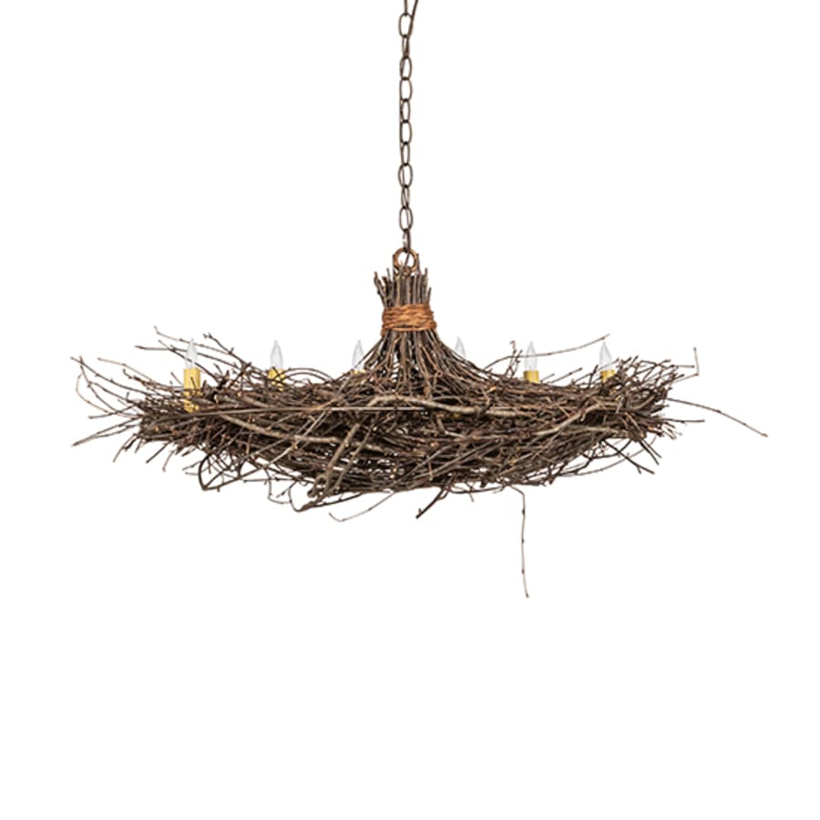 Meyda Tiffany Long Twigs 6 Light 18" Wide Taper Candle Pendant