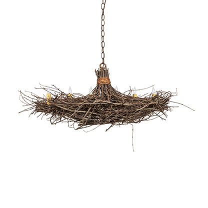 Meyda Tiffany Long Twigs 6 Light 18" Wide Taper Candle Pendant