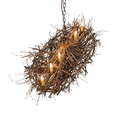 Meyda Tiffany Long Twigs 6 Light 18" Wide Taper Candle Pendant