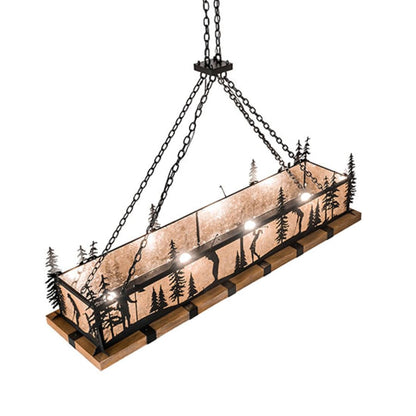 Meyda Tiffany 4 Light 72" Wide Linear Pendant