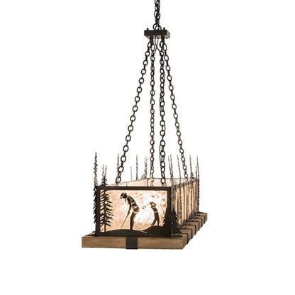 Meyda Tiffany 4 Light 72" Wide Linear Pendant
