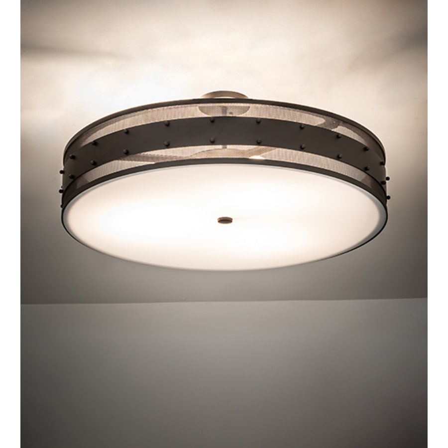 Meyda Tiffany Nolan 3 Light 30" Wide Semi-Flush Drum Ceiling Fixture