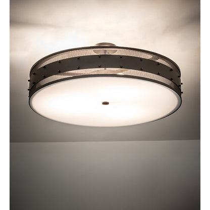 Meyda Tiffany Nolan 3 Light 30" Wide Semi-Flush Drum Ceiling Fixture