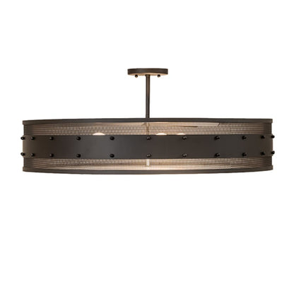 Meyda Tiffany Nolan 3 Light 30" Wide Semi-Flush Drum Ceiling Fixture
