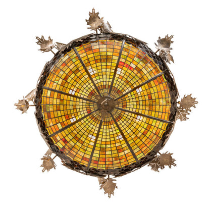Meyda Tiffany Acorn and Oak Leaf 8 Light 48" Wide Semi-Flush Ceiling Fixture