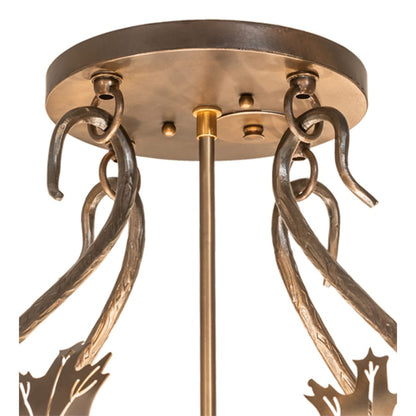 Meyda Tiffany Acorn and Oak Leaf 8 Light 48" Wide Semi-Flush Ceiling Fixture