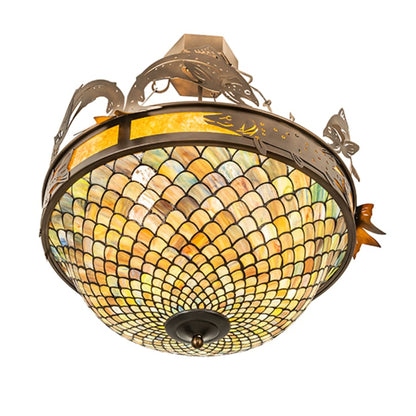 Meyda Tiffany Catch of the Day 4 Light 30" Wide Semi-Flush Bowl Ceiling Fixture
