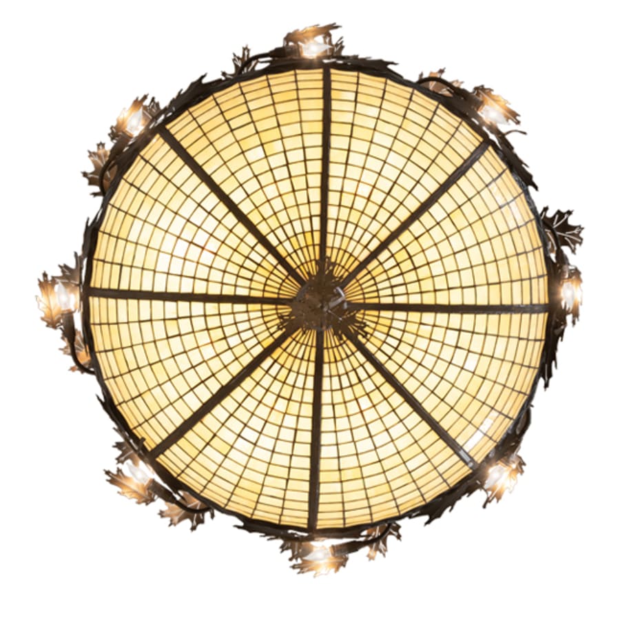 Meyda Tiffany Acorn and Oak Leaf 8 Light 48" Wide Semi-Flush Bowl Ceiling Fixture