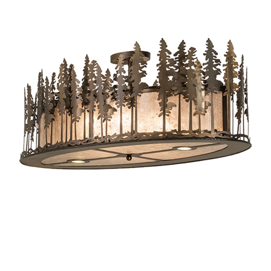Meyda Tiffany Tall Pines 6 Light 48" Wide Semi-Flush Ceiling Fixture