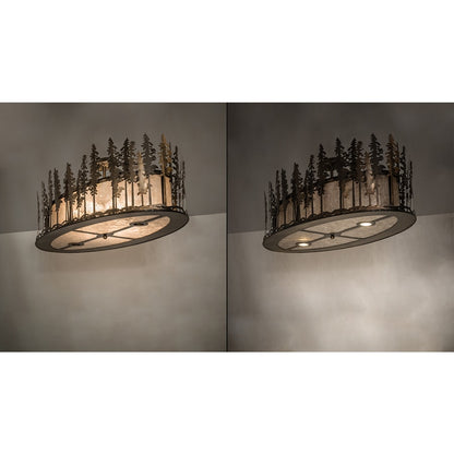 Meyda Tiffany Tall Pines 6 Light 48" Wide Semi-Flush Ceiling Fixture