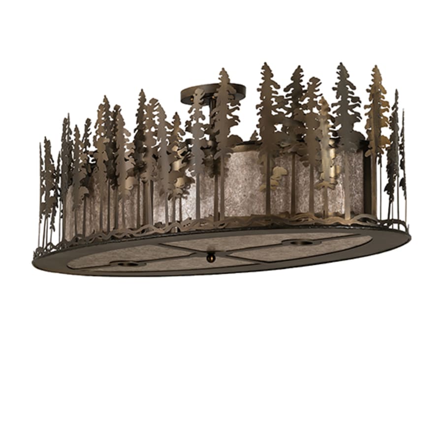 Meyda Tiffany Tall Pines 6 Light 48" Wide Semi-Flush Ceiling Fixture