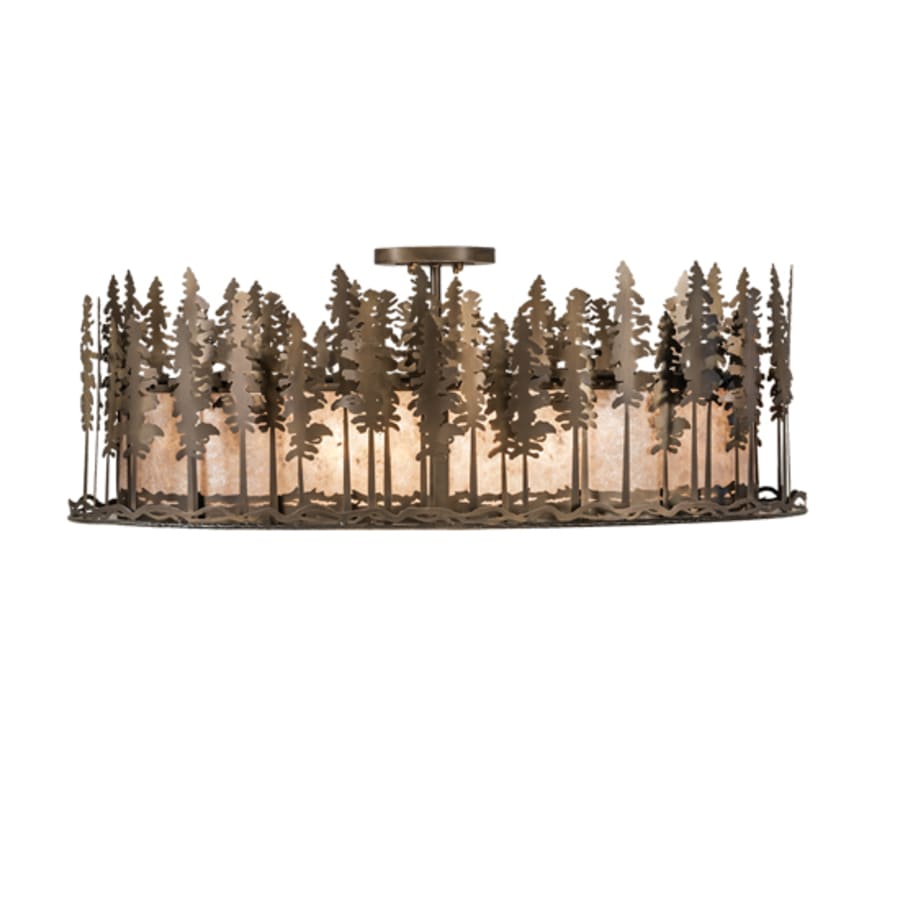 Meyda Tiffany Tall Pines 6 Light 48" Wide Semi-Flush Ceiling Fixture