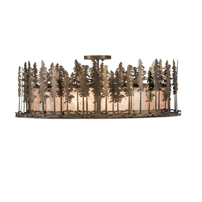 Meyda Tiffany Tall Pines 6 Light 48" Wide Semi-Flush Ceiling Fixture