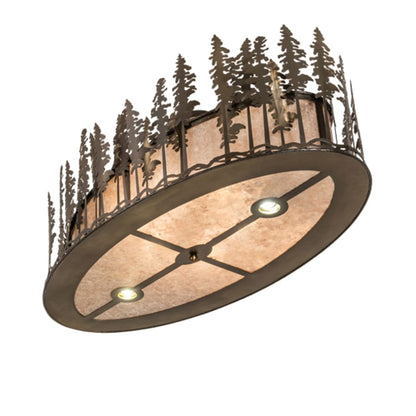 Meyda Tiffany Tall Pines 6 Light 48" Wide Semi-Flush Ceiling Fixture
