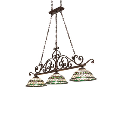 Meyda Tiffany 3 Light 67" Wide Linear Pendant